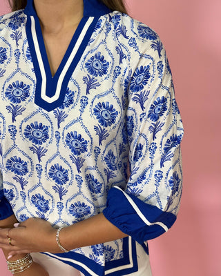 Vacation State of Mind Blue Floral Top - All About You