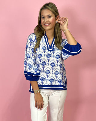 Vacation State of Mind Blue Floral Top - All About You