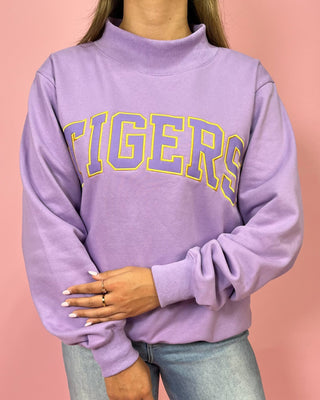 Varsity Tigers Purple Mock Neck Top - All About You
