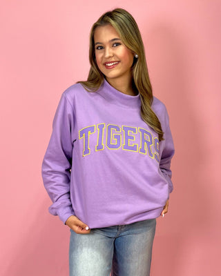 Varsity Tigers Purple Mock Neck Top - All About You