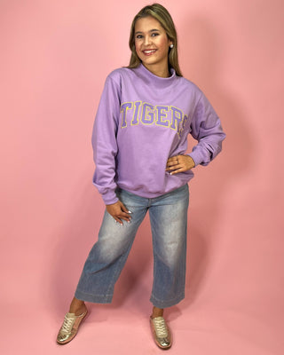 Varsity Tigers Purple Mock Neck Top - All About You