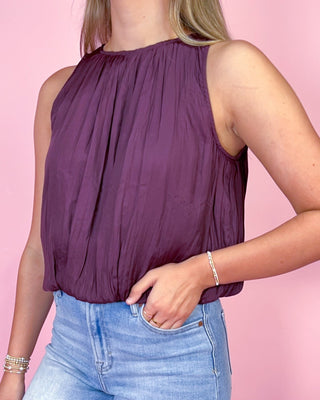 Vineyard Nights Pleated Sleeveless Top - All About You