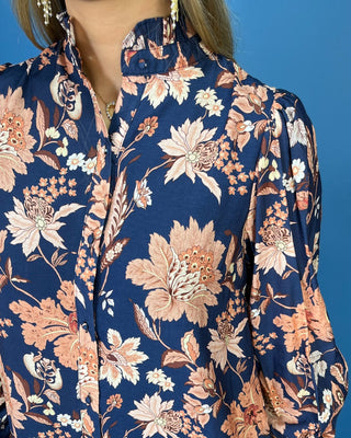Whispering Wildflowers Navy Button Down Maxi Floral Dress - All About You