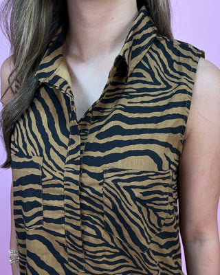 Wild Side Sleeveless Tiger Print Dress - All About You Boutique & Gifts