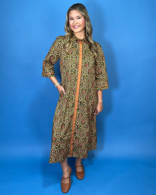 Wildflower Manor Floral Button-Down Midi Dress - All About You