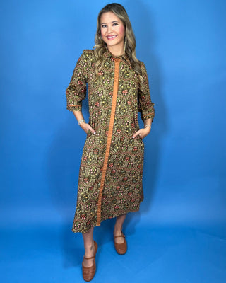 Wildflower Manor Floral Button-Down Midi Dress - All About You