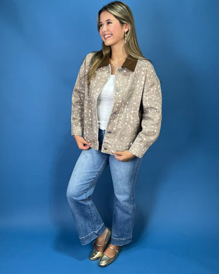 Woodland Doe Corduroy Collar Button Up Top - All About You