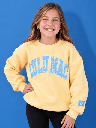 Youth Lulu Mac Lemon Drop Blues Polka Dot Crewneck - All About You
